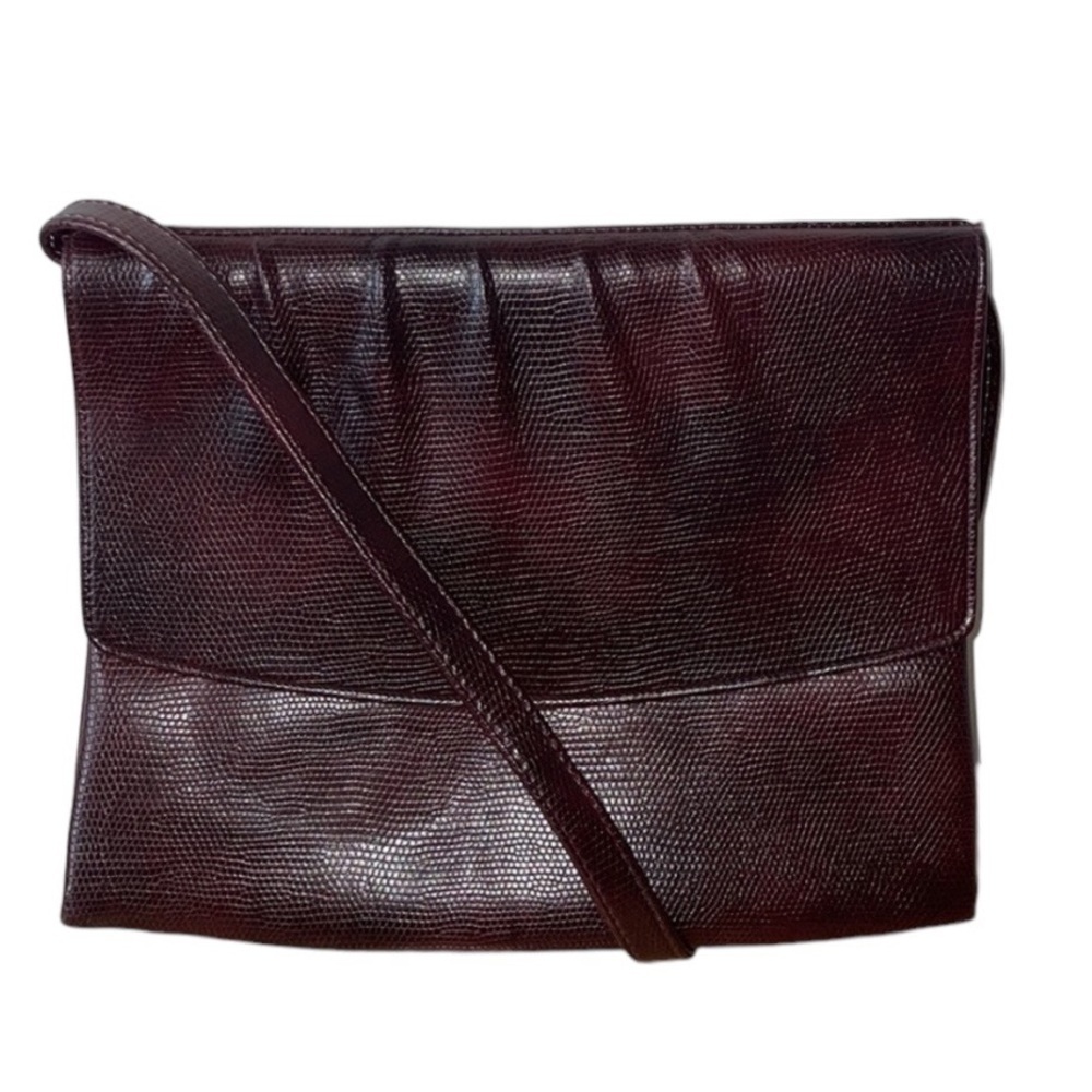 Cabrelli Canada Maroon Purple Snakeskin Print Crossbody Bag Vintage Old Money